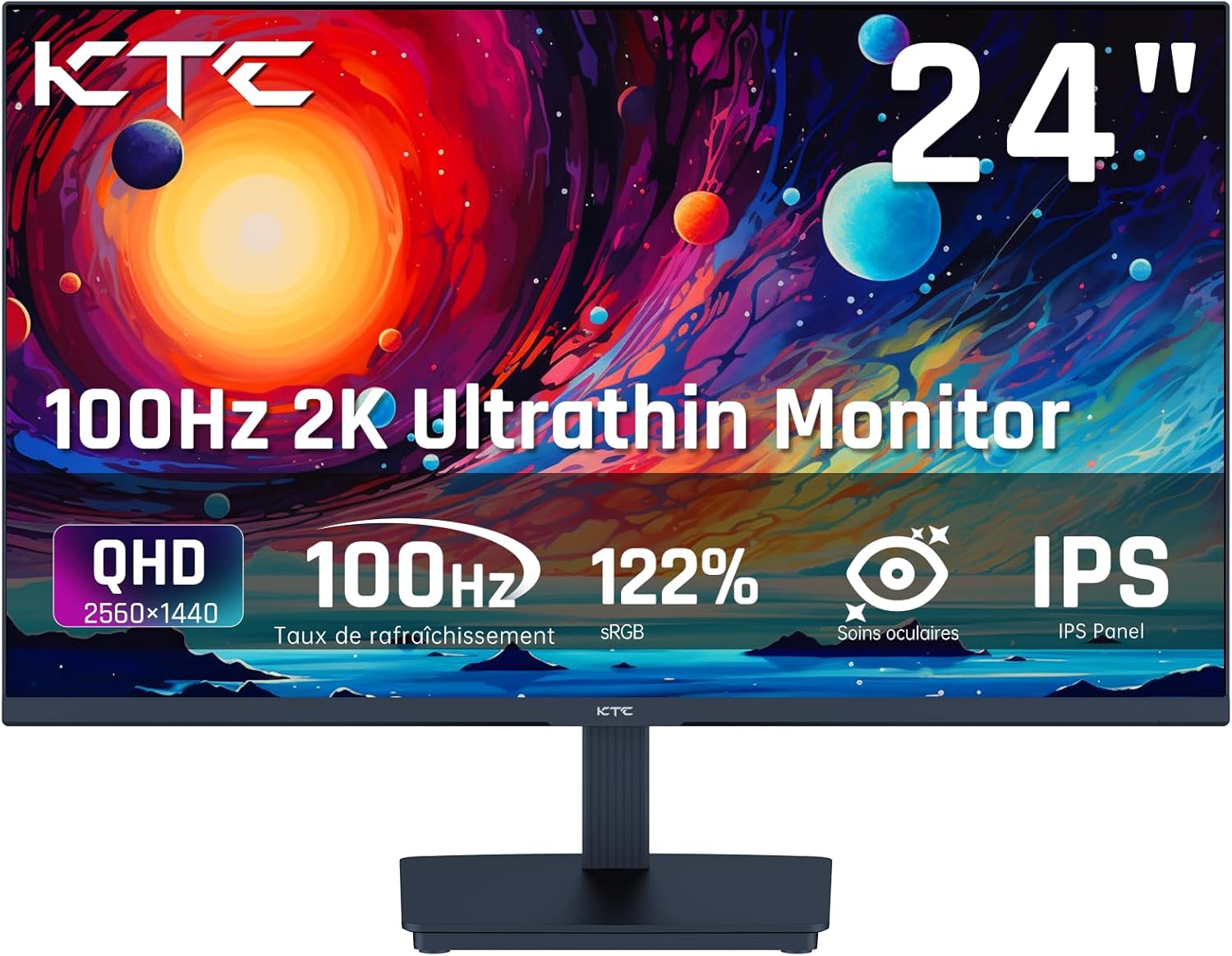 KTC Ecran PC 24 Pouces, QHD 2K 100Hz IPS Moniteur thumbnail